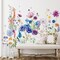 Zonon 6 Pieces Flowers Wall Decals Vinyl Dragonflies Flowers Wall Stickers Removable Floral Wall Murals Peel and Stick Colorful Flower Wall Decor for Bedroom Living Room Nursery(Beautiful)